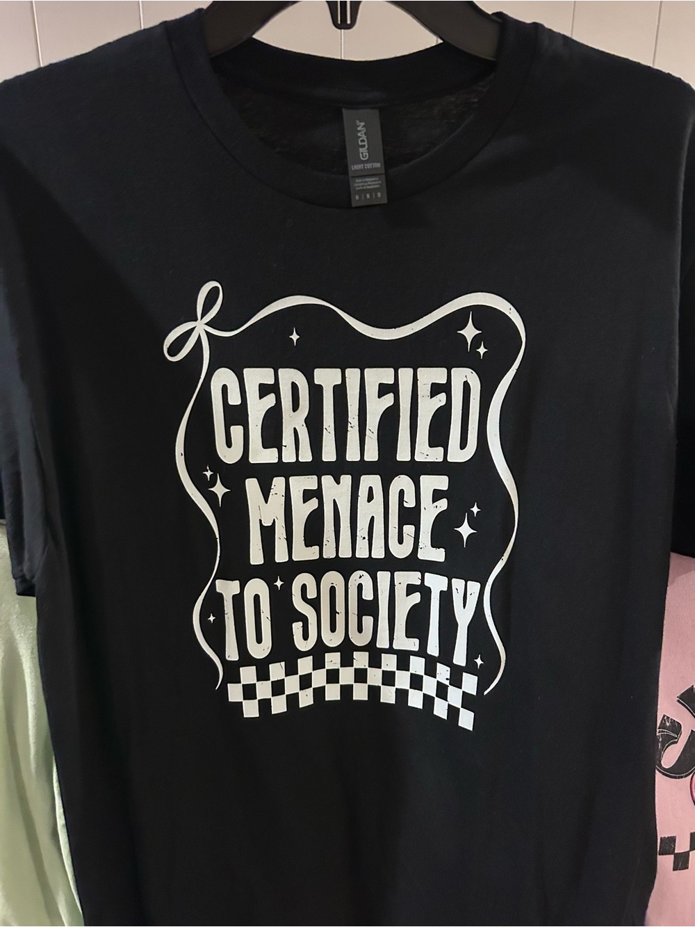 Gildan homemade  'Certified Menace to Society' Graphic Tee